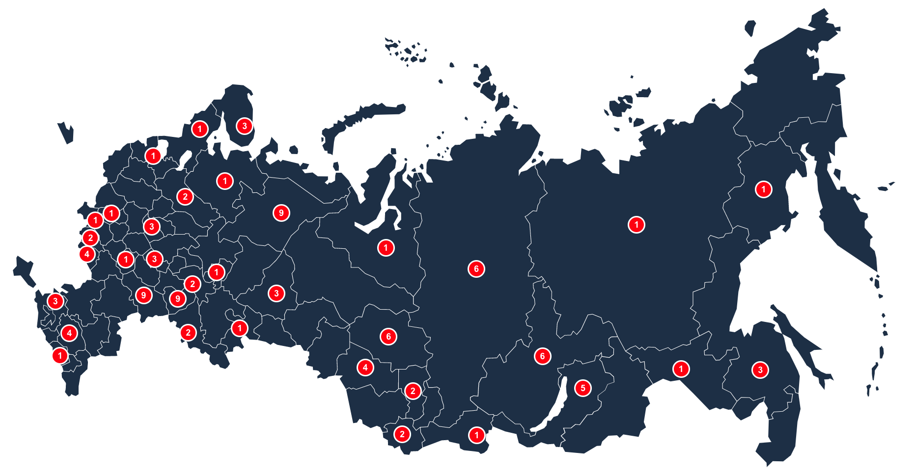 Карта россии схематично